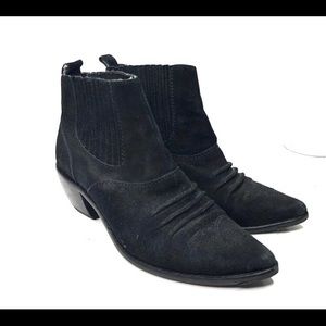 Rodarte X Opening Ceremony Suede Black Ankle Boots
